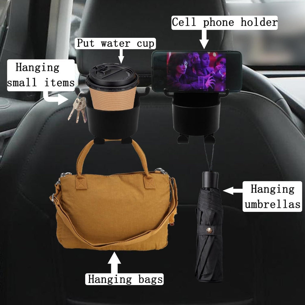 Car Hanging Cup Holder & Mobile Stand | Space-Saving Car Organizer (Pack of 2)