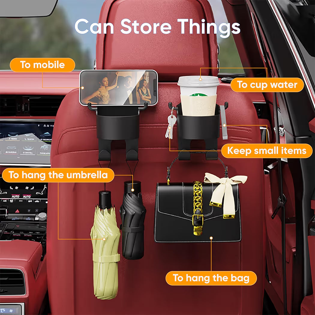 Car Hanging Cup Holder & Mobile Stand | Space-Saving Car Organizer (Pack of 2)